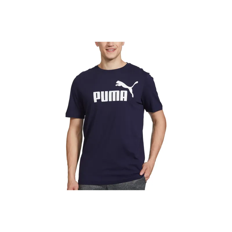 PUMA Essentials Logo T Shirts Men Blue-2