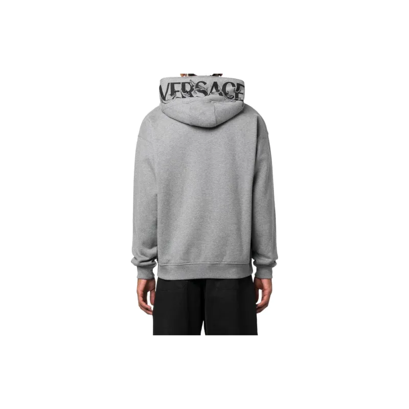 VERSACE Logo print Zip up Hoodie-3