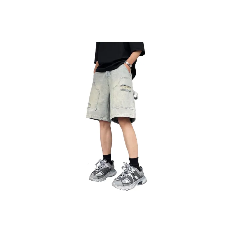 JOSEPH ABBOUD Denim Shorts Unisex Gray Blue-2