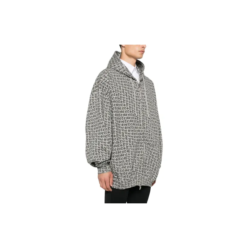 Vetements Gothic Monogram Zip Up Hoodie-3