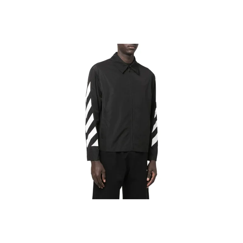 OFF WHITE Diag Printed Zipped Jacket-3
