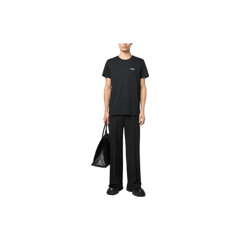 BALMAIN Logo Detailed Crewneck T Shirt-2