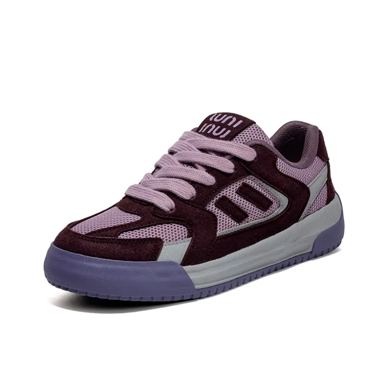 B10CROWN Slip Resistant Lightweight Breathable Low Top Skateboard Shoes Women's Violet-1