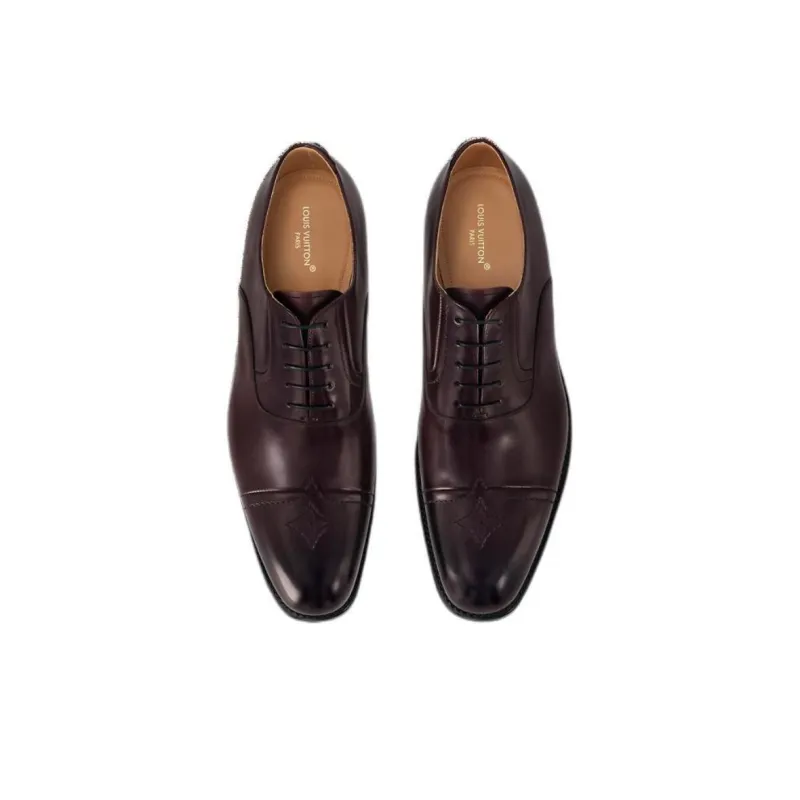 LOUIS VUITTON Varenne Dress Shoes Men's Red-3