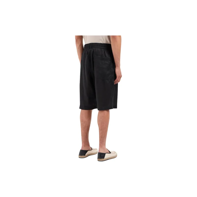 GIORGIO ARMANI Elasticated Linen Bermuda Shorts-2