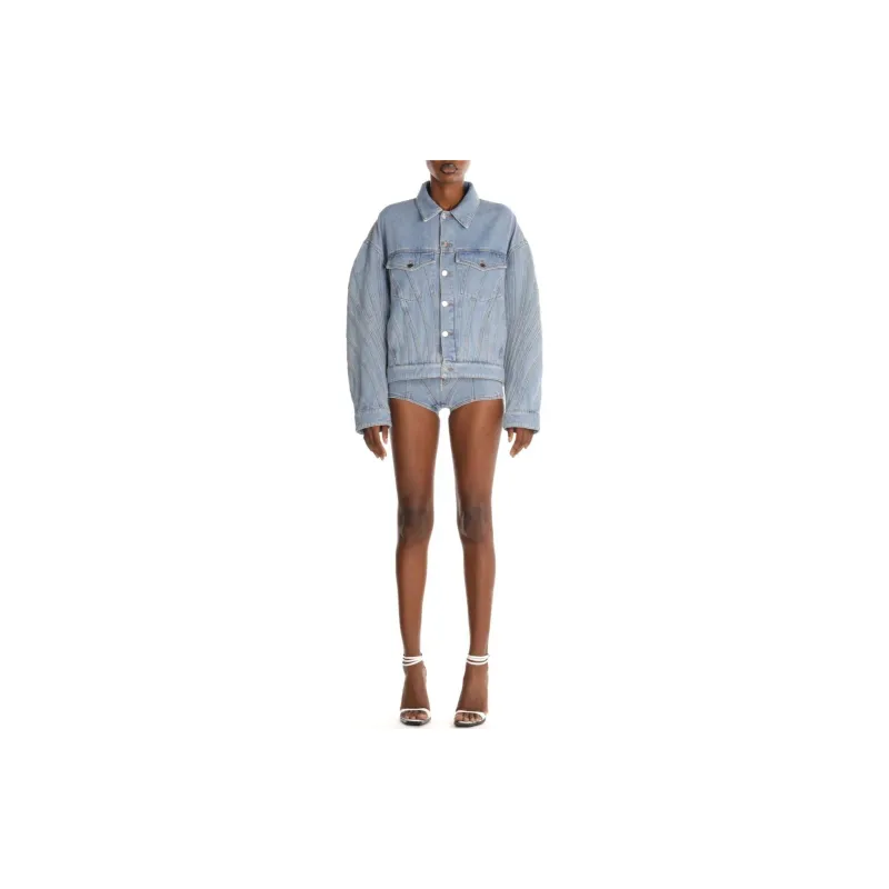Mugler Spiral Stretch Denim Jacket-2