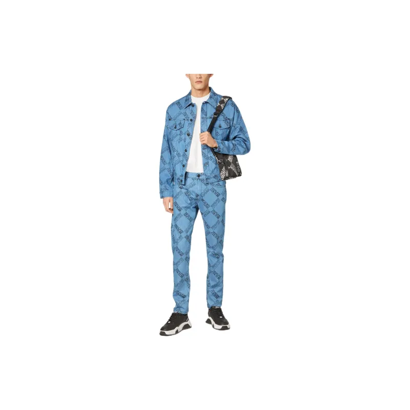 VERSACE JEANS COUTURE Moderate Jacket Men's Blue-1