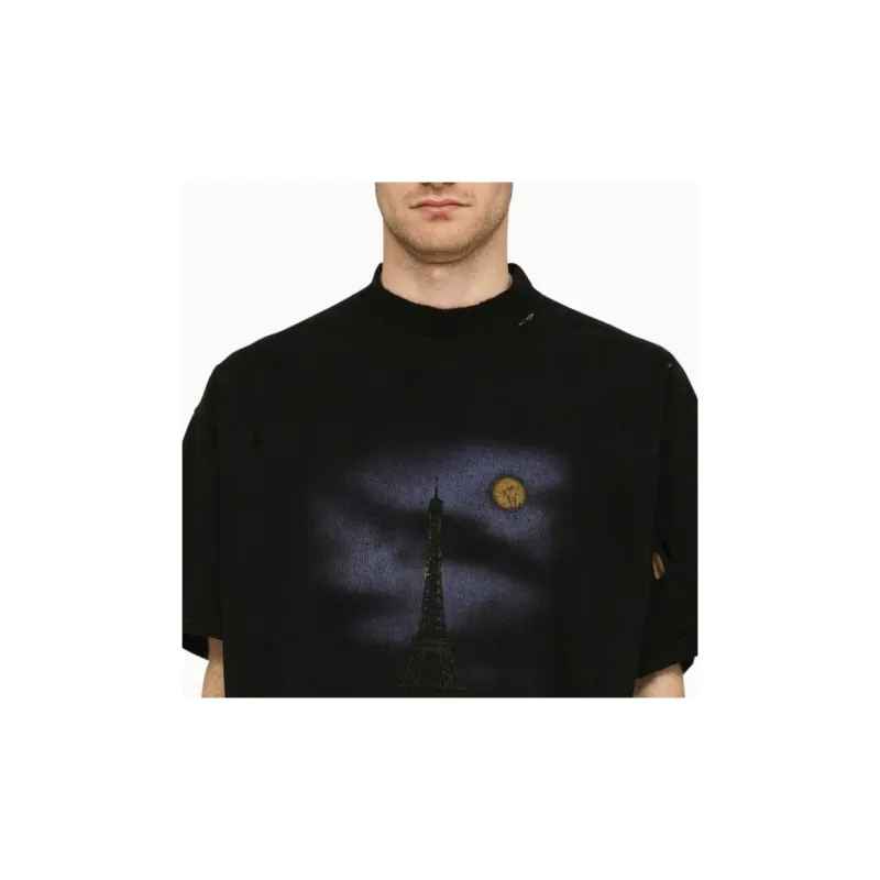 Balenciaga Paris Moon Worn Out Oversized T Shirt-5