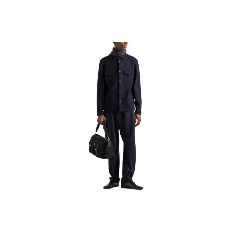 PRADA Triangle logo Wool Shirt-1
