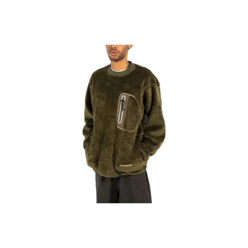 And Wander Sweatshirts Men Green-4