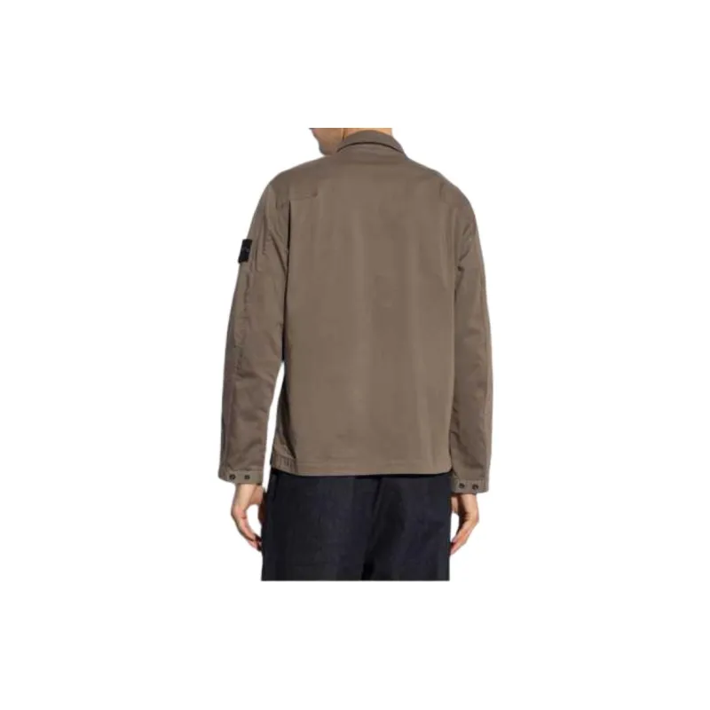STONE ISLAND Logo Patch Zip Up Jacket-3