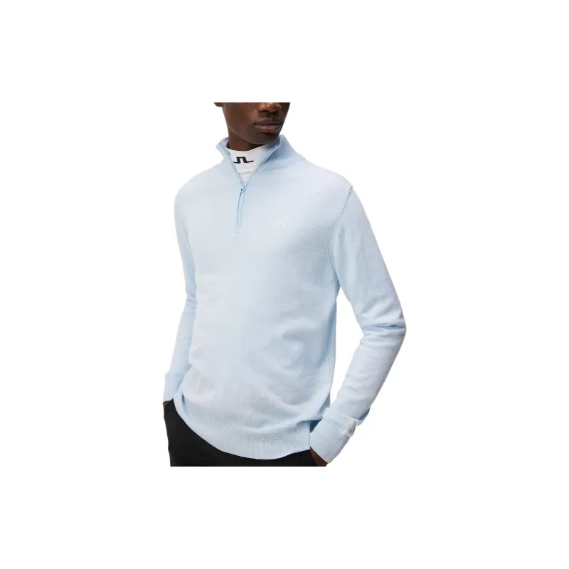J.Lindeberg Kian Zipped Sweater Men's Light Blue-3