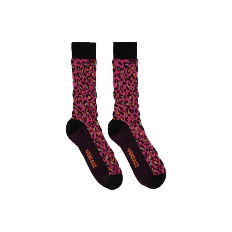 VERSACE Mid Calf Socks Men's Pink-1