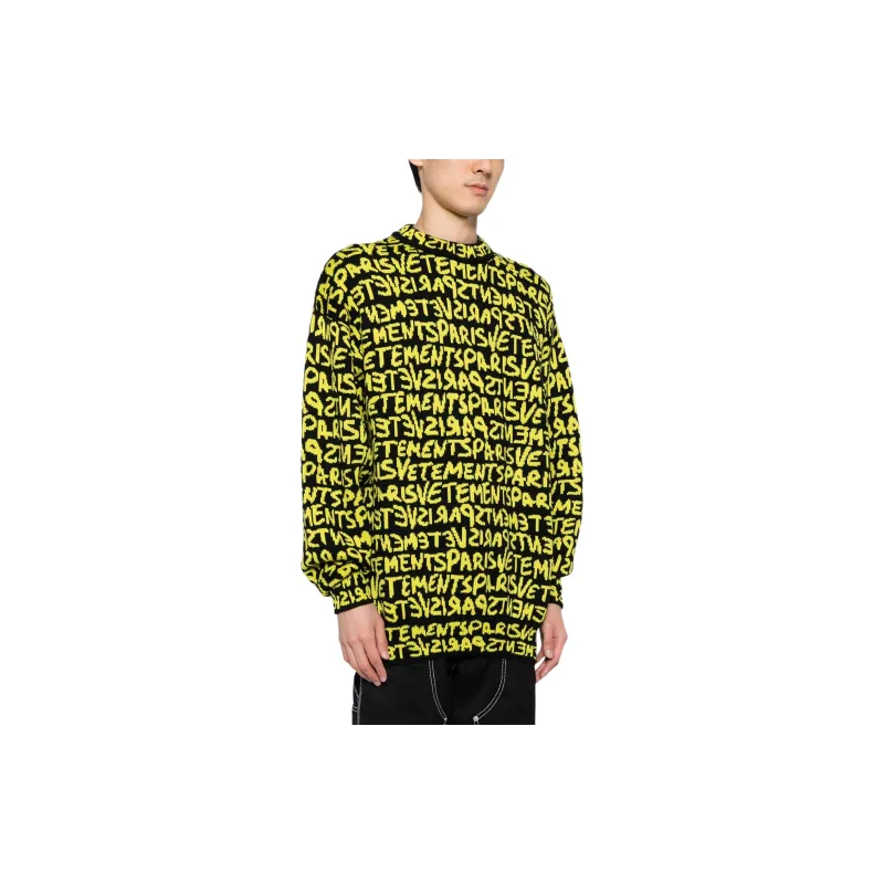 Vetements All-over Logo Crew Neck Jumper-1