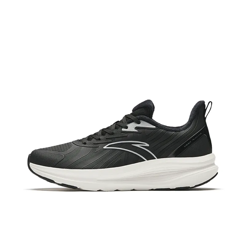Anta Cloud Journey Anti Slip Wear Resistant Low Top Running Shoes Men's Black White-0