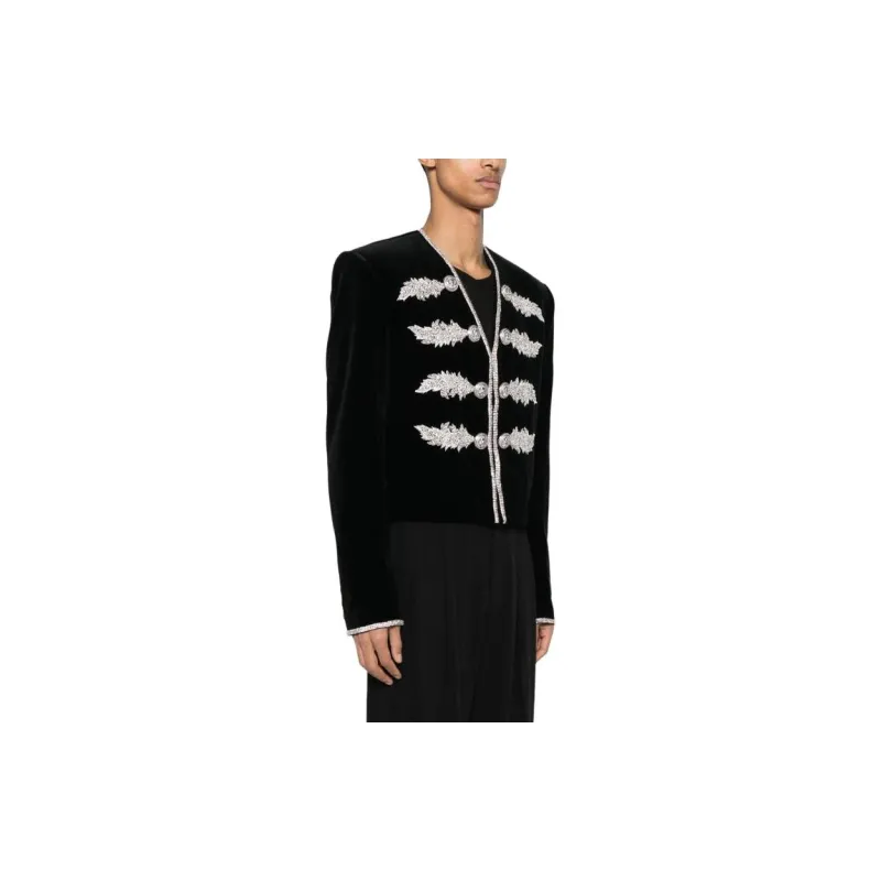 BALMAIN Crystal embellished Velvet Jacket-2