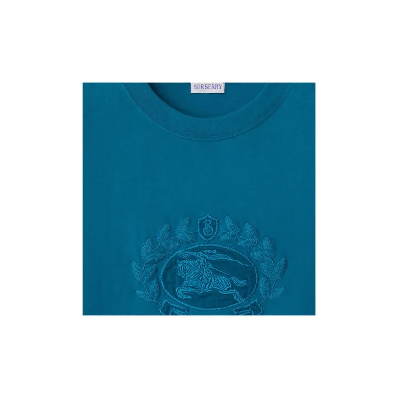 Burberry Oak Leaf Crest Embroidered Crewneck T-Shirt-5