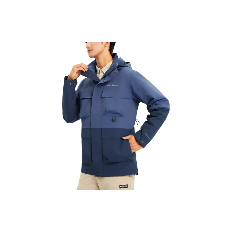Columbia Transit Waterproof And Windproof Windbreaker Jacket Men's Blue-3
