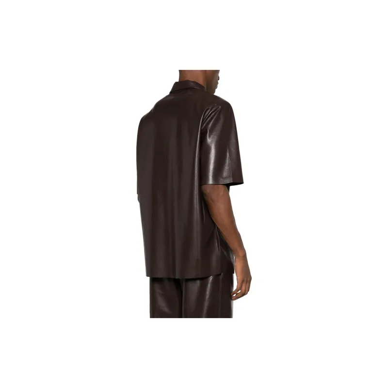 NANUSHKA Camp Faux-leather Shirt-1