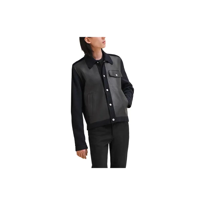 HERMES Leather Jacket Men's Ocean-1