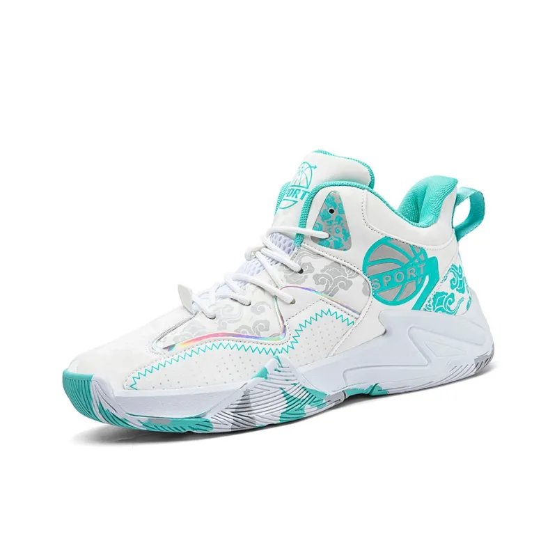 VAEL Cushioned Anti Slip Wear Resistant Waterproof Breathable Moisture Wicking Mid Top Basketball Shoes Men's-1