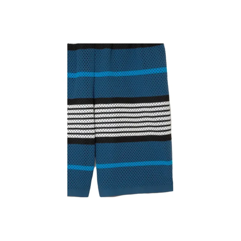 Burberry SS23 Men's Stripe Print Nylon Shorts Navy-5