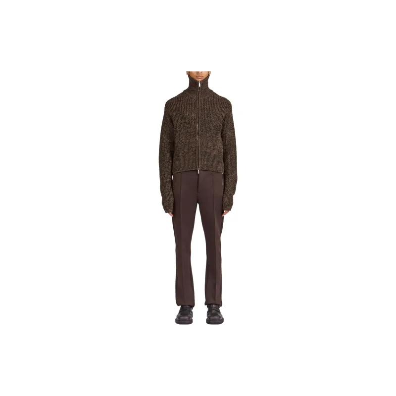 FERRAGAMO Mélange-effect Zipped Cardigan-1