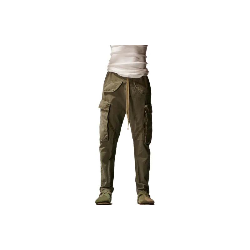 GREG LAUREN Tapered Cotton Cargo Trousers-1