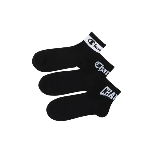 Champion FW24 Mid-Calf Socks Men's 3 Pack Black