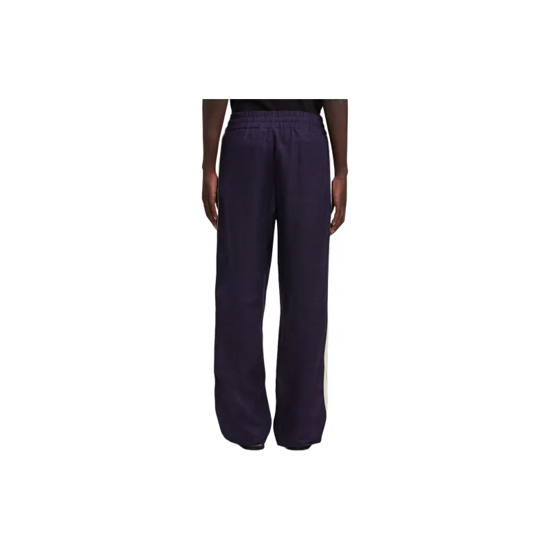 PALM ANGELS Logo Print Linen Track Pants-2