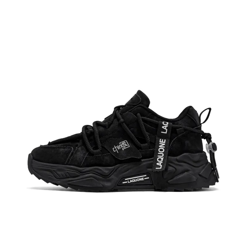 Yalu Fashion Chinese Fashion Trend Anti Slip And Wear Resistant Height Increasing Low Top Chunky Sneakers Men's-4