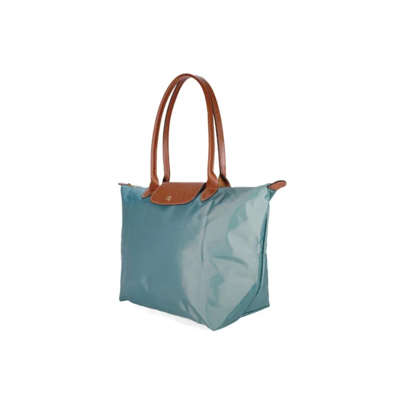 LONGCHAMP Recycled Polyamide Canvas Tote Shopping Bag One Shoulder Handbag Large Size Women's Green-1