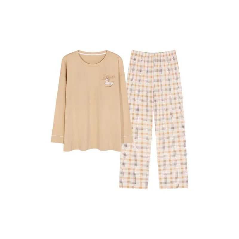 Mulong Family Pajama Set Women's Apricot-0