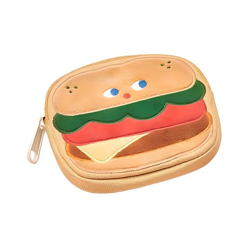 VANWALK Polyester Coin Purse Regular Women's Milk Box/Hamburger/Puffy-4