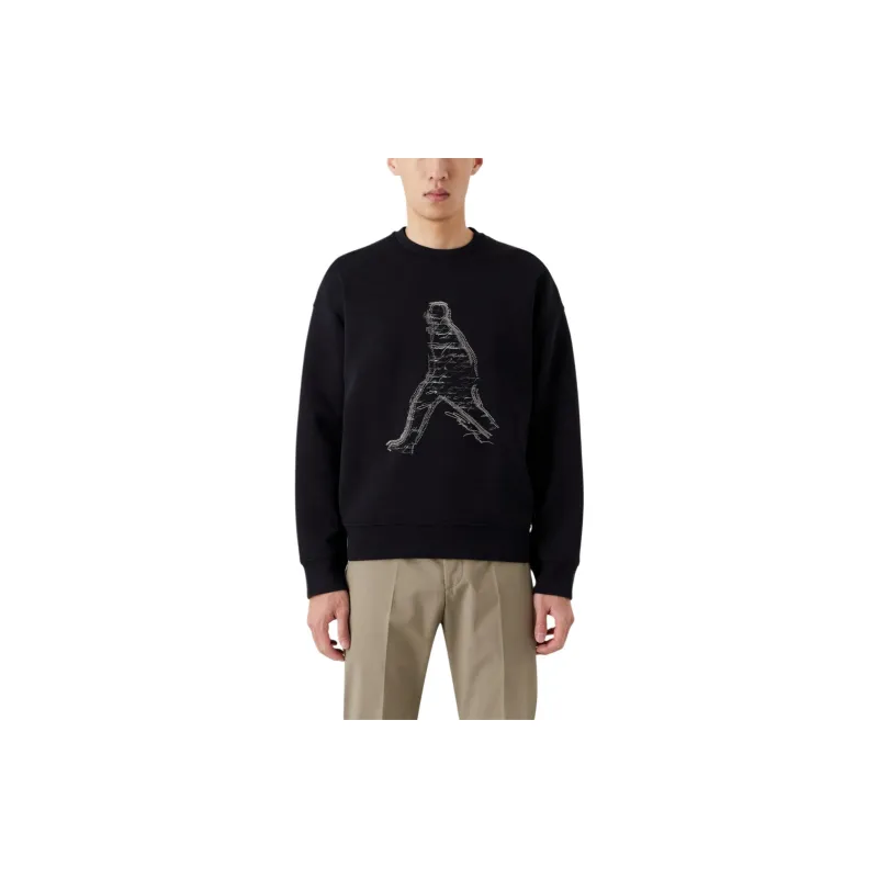 EMPORIO ARMANI Silhouette Printed Crew Neck Sweatshirt-1
