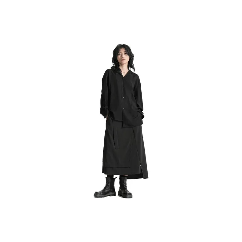 HUANXIANGZHE Skirts Unisex Black-1