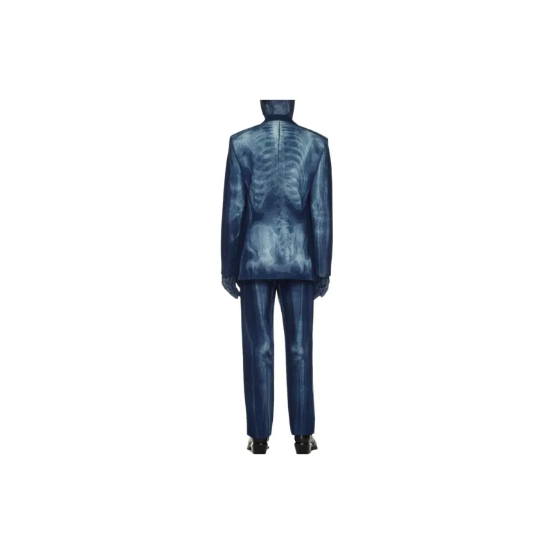 OFF-WHITE Runway Body Scan Double-breasted Denim Blazer-2