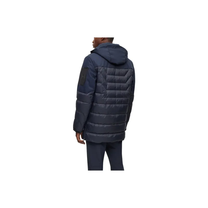 HUGO BOSS Mixed Material Down Jacket With Detachable Hood Jackets & Coats Men's Dark Blue-2