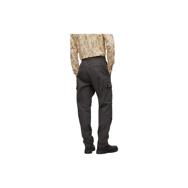 HUGO BOSS FW23 Regular-Fit Cargo Trousers In Ripstop Cotton Cargo Pants Men's Dark Gray-1