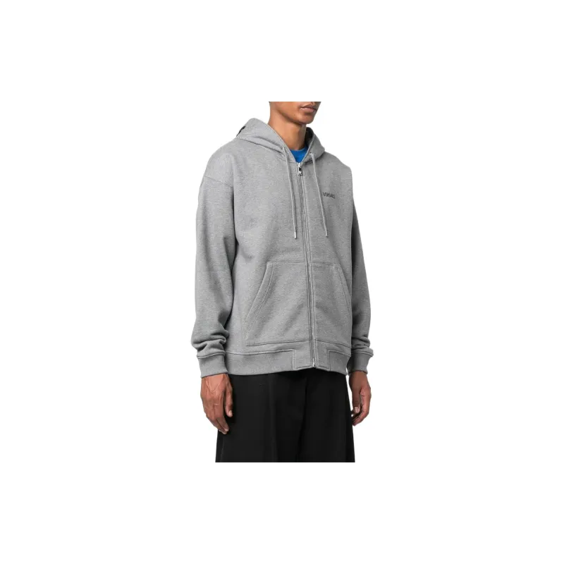 VERSACE Logo print Zip up Hoodie-4