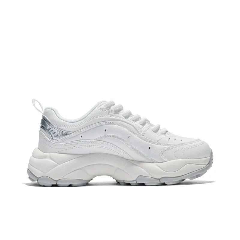 Kappa Anti Slip Wear Resistant Low Top Chunky Sneakers Women's White-1