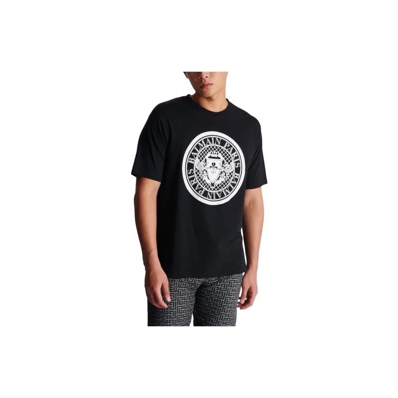 BALMAIN Flocked Coin T Shirt-6
