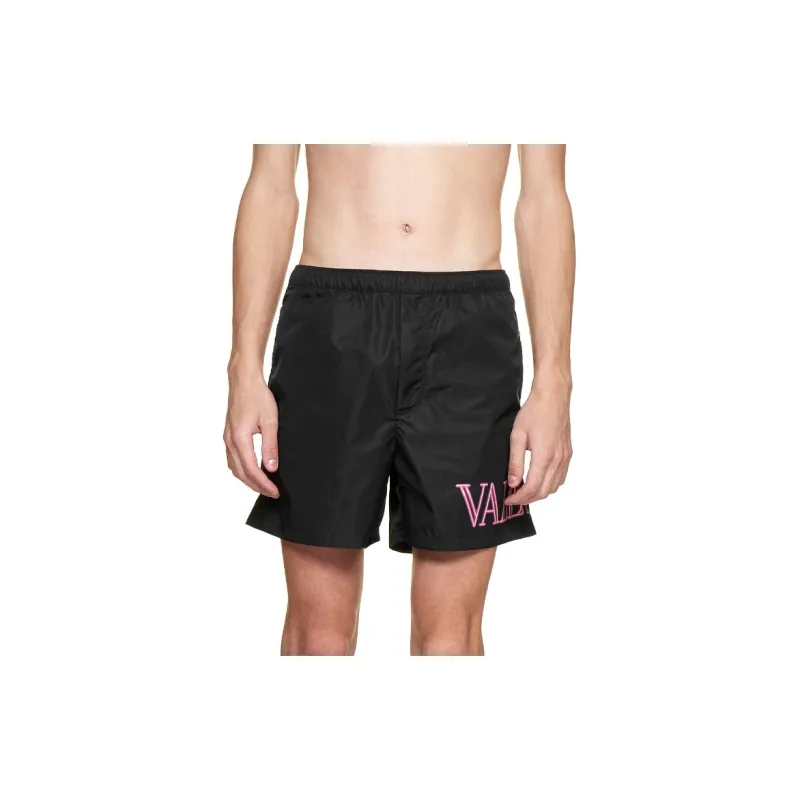Valentino Logo Printed Straight Hem Swim Shorts-2