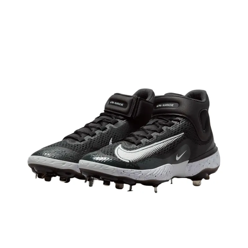 Nike Alpha Huarache Elite 4 Mid Black Dark Smoke Grey White-2
