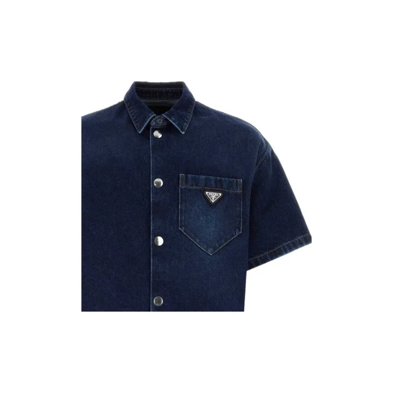 PRADA SS23 Shirt Men's Marine Blue-5