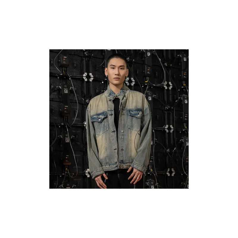 XINYINSU Denim Jacket Spring And Autumn Unisex Blue-3