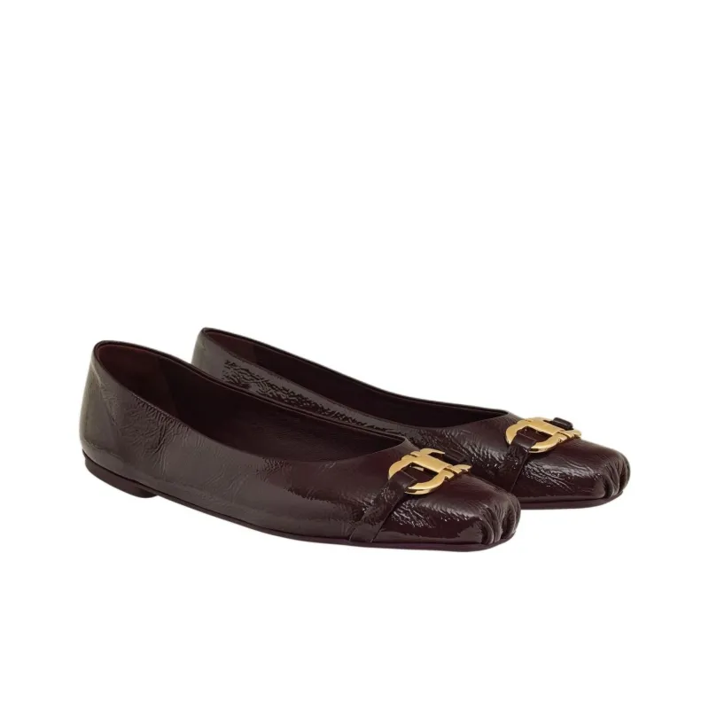 FERRAGAMO Casual Single Shoes Women's Burgundy-2