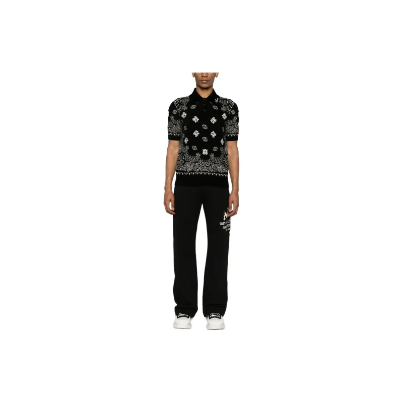 AMIRI Logo bandana Jacquard Polo Shirt-3