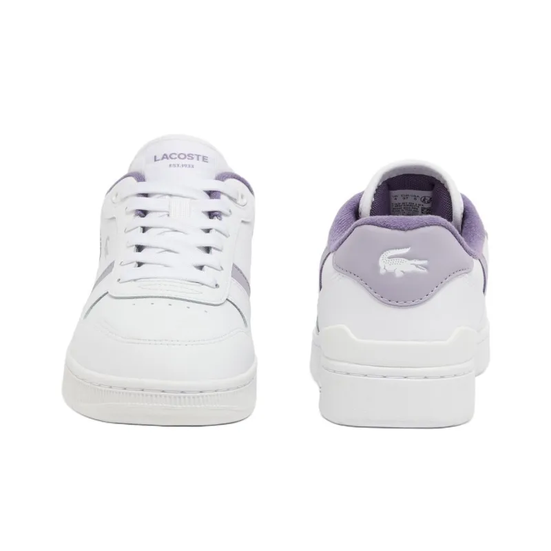 LACOSTE Abrasion Resistant Slip Resistant Low Top Skateboard Shoes Women's White Purple-4