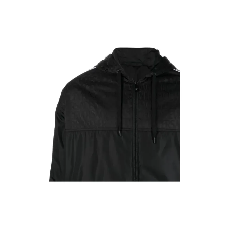 VERSACE Zip Up Drawstring Hooded Jacket-4